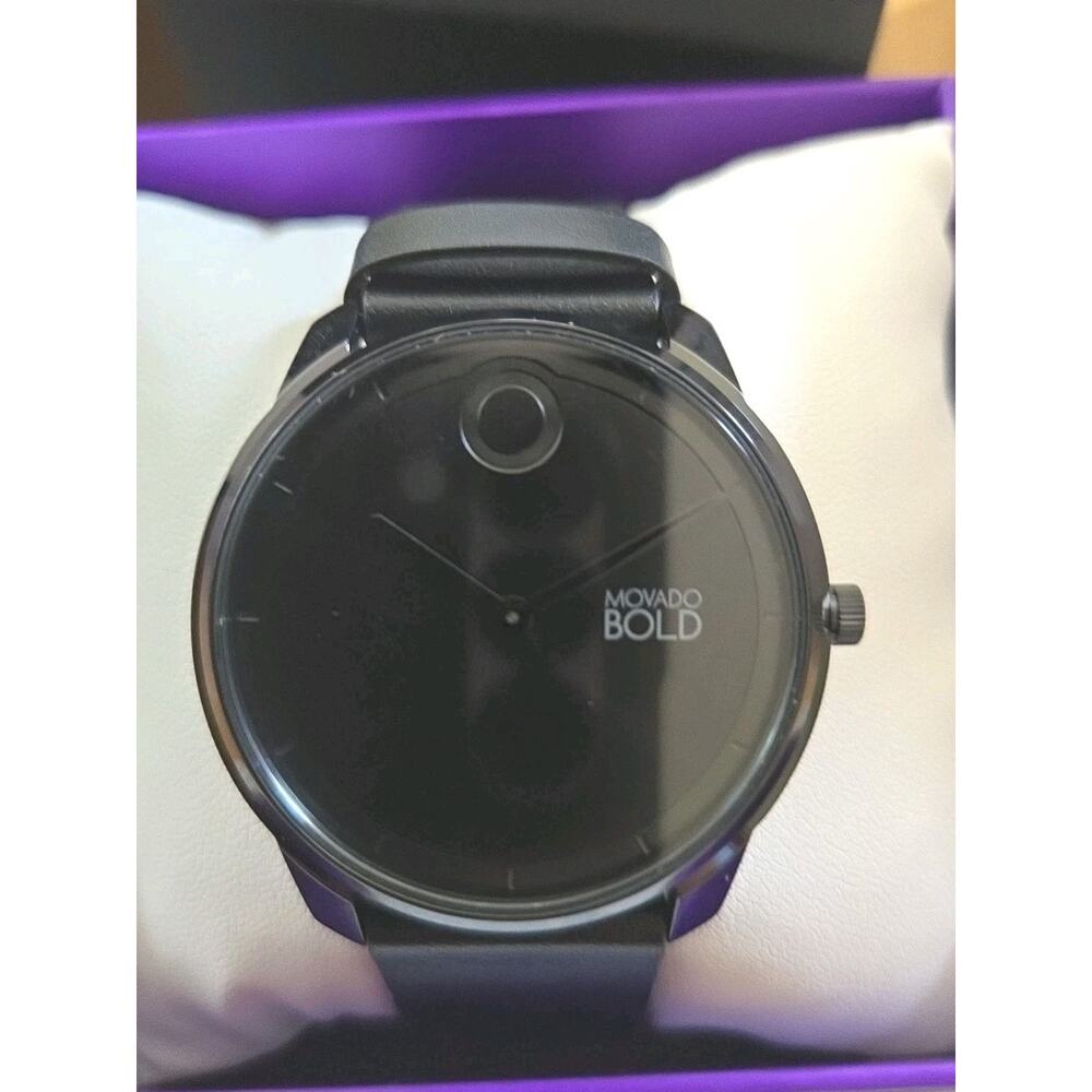 Brand New Movado Bold Men’s Black Dial Black Band 40mm Watch